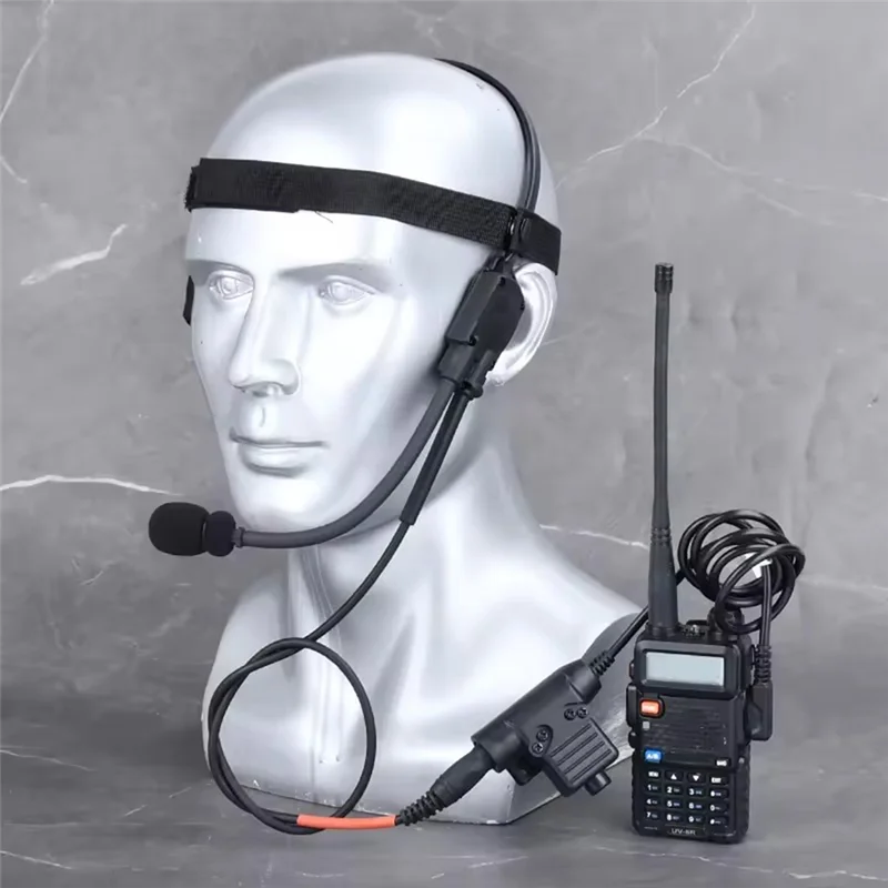 AB94-Tactical MH180 MH180-V Bone Conduction Headset Speaker Atlantic Signal Earphone Airsoft Headphone 7.0 PLUG Kenwood PTT