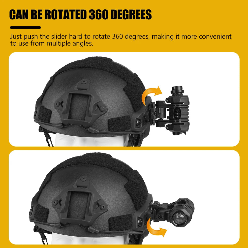 BOOIU Tactical Helmet Side Rail Slider Nylon Adjustable 360 Rotatable Fast/MICH Helmet Rail Adapter Mount Equipped Accessories