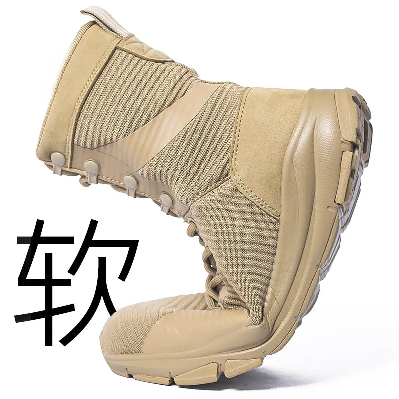 Men  super Lightweight Summer Breathable Boots Tactical Airsoft Paintball Boots Side Zipper Male Desert Combat Ankle Boots