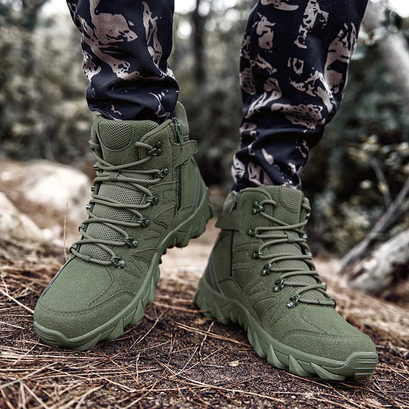 Men's Tactical Combat Boots  Anti-Wear Rapid Response Hiking Sneakers for Outdoor Camping, Fishing, Hunting & Trekking