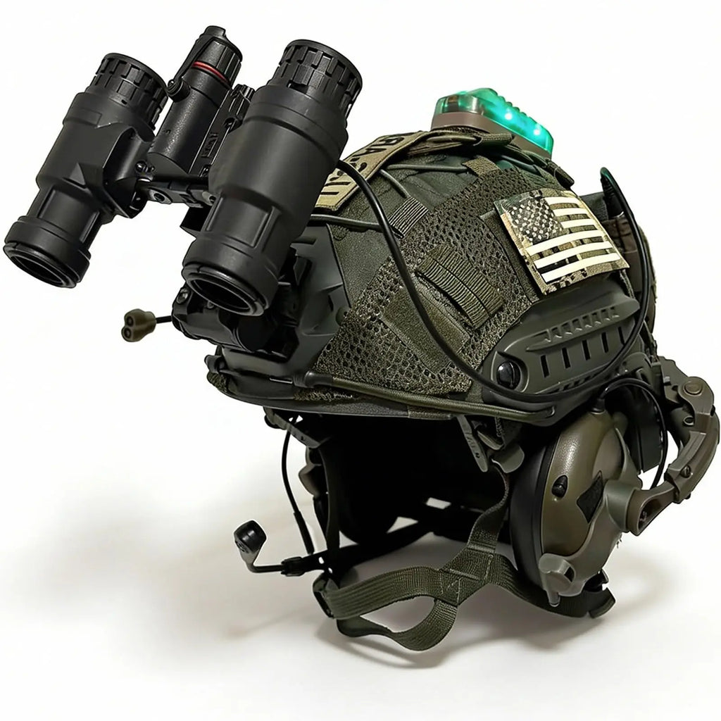 Tactical FAST Helmet Set Military Airsoft Bump Helmet 9-in-1 Set with Headphones Lighting for CS Paintball Outdoor Field Cosplay