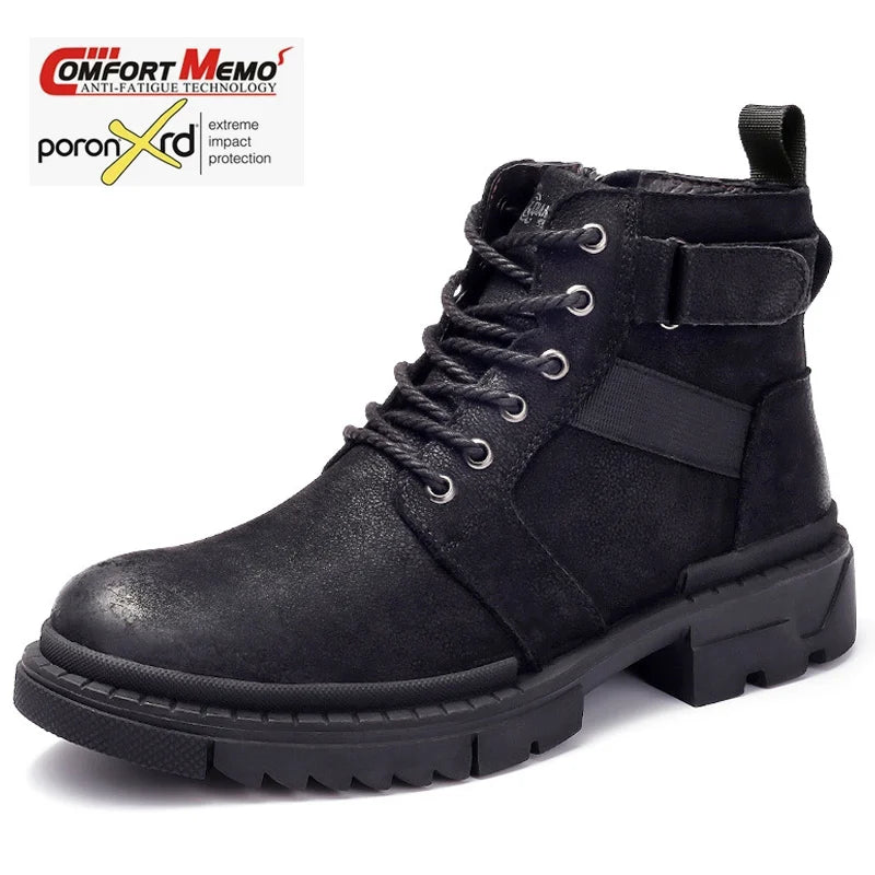 Cow Leather Hiking shoes Men's breathable hunting Boots Tactical Desert Combat Male trekking Women black Sneakers Ankle Boots