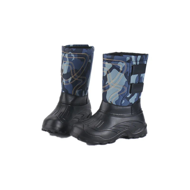 Men's winter and autumn waterproof and cold resistant fishing shoes, anti slip and detachable plush hiking and snow boots40-46