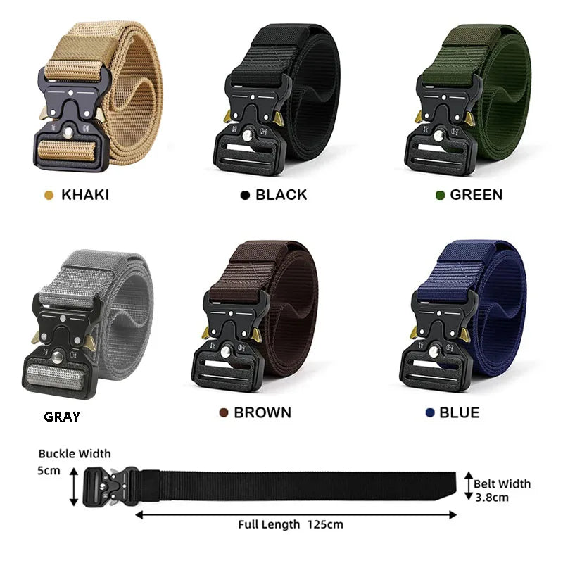 Best Men's Tactical Belt Versatile Outdoor Hunting Canvas Belt Golf Combat Survival High Quality Canvas Nylon Sport Belt for Man