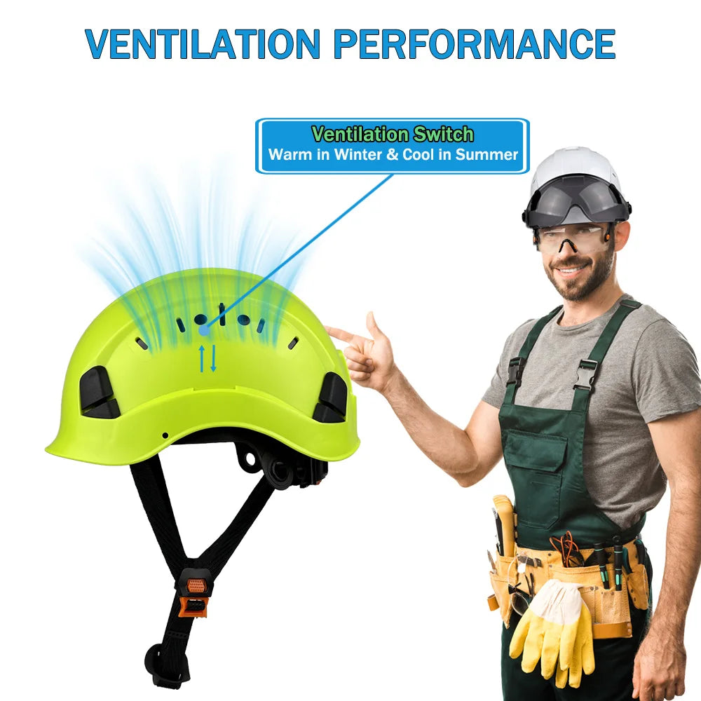 CE ANSI Safety Helmet Breathable ABS Hard Hat Construction Site Working Cap Adjustable Ventilation Climbing Head Protection