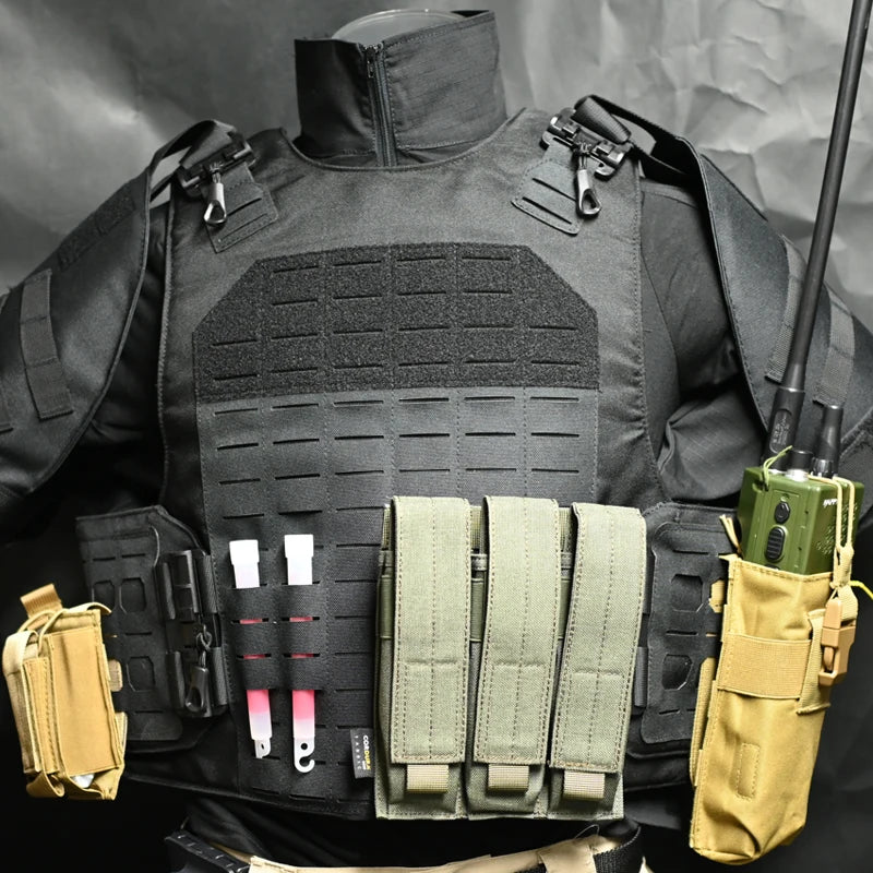 Tactical Vest Set Airsoft Koenig Ghost Full Set Vest with Shoulder Pad Walkie-Talkie Bag First Aid Kit CS Cosplay Equipment