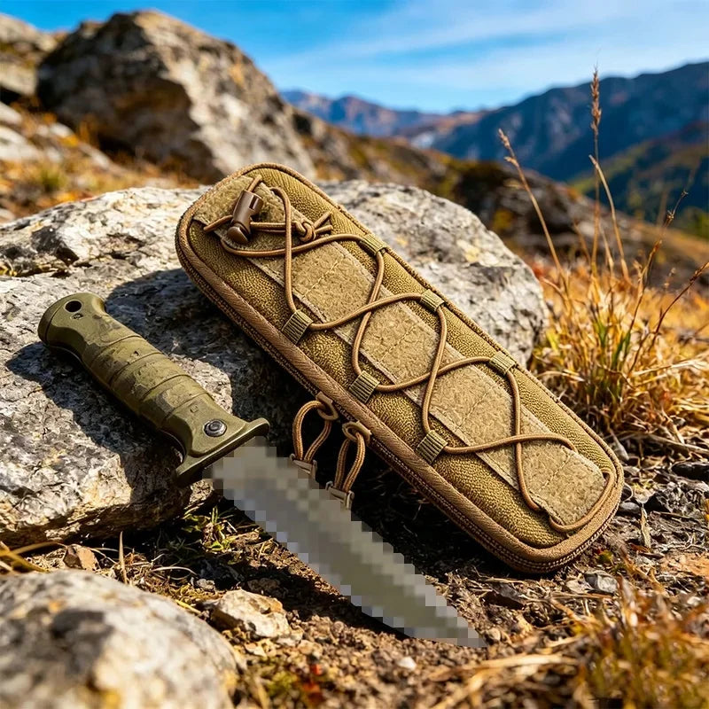 Outdoor MOLLE webbing long-term tool storage bag camping and hiking, durable zipper-style portable equipment protection bag
