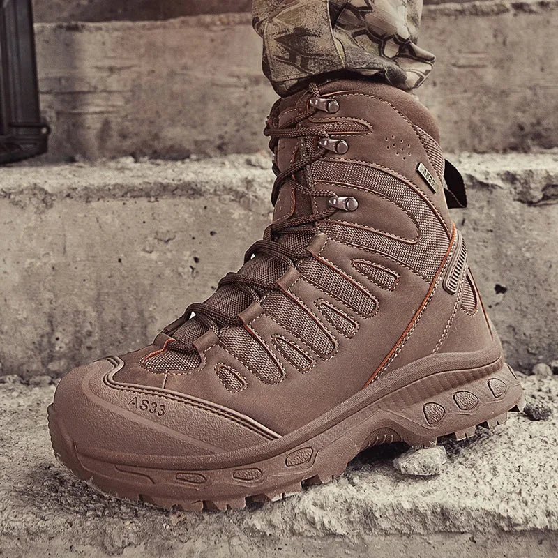 Men Tactical Boots Lace Up Brand Military Ankle Hiking Shoes Desert Work Army Boot Waterproof Size Plus Unisex Climbing Shoes