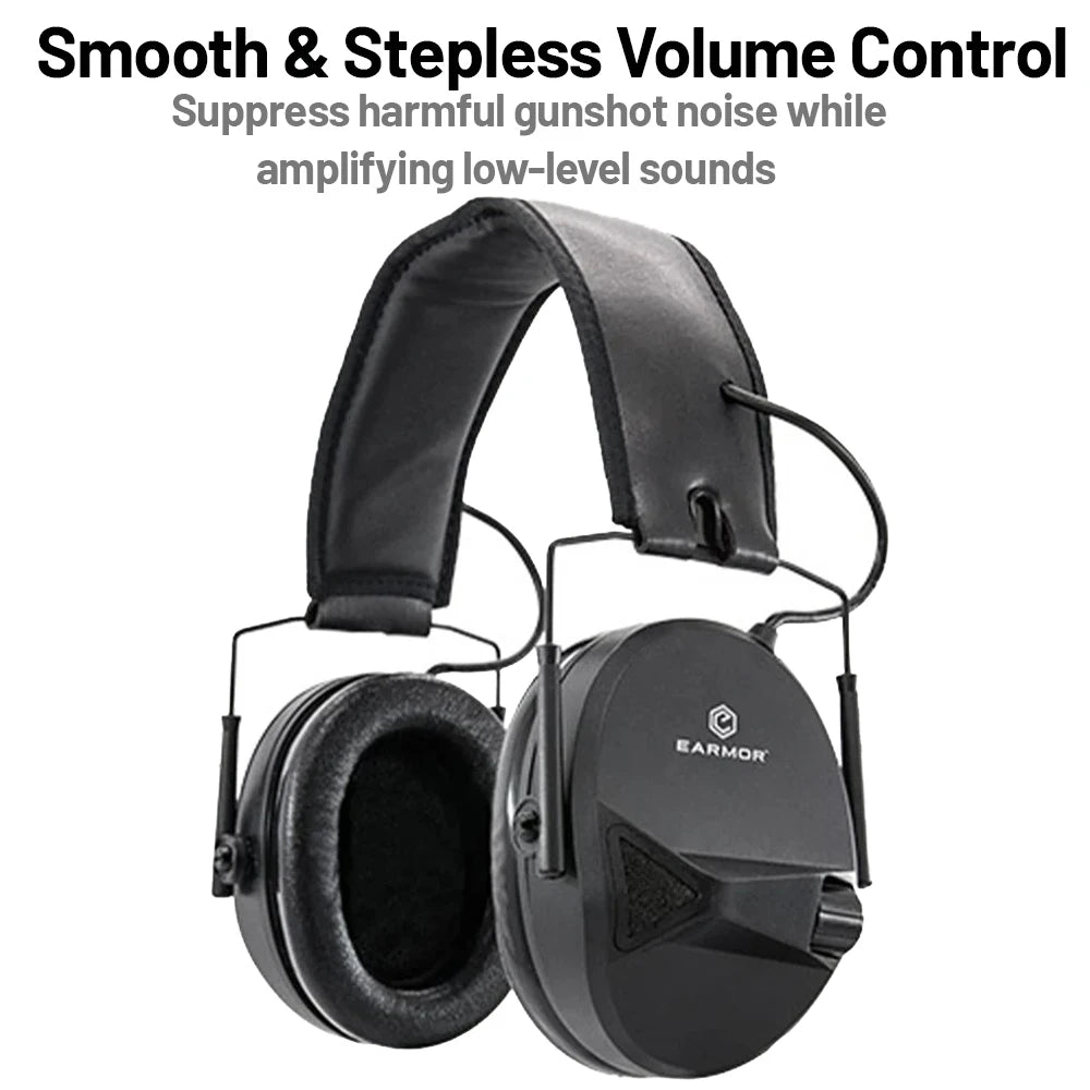 EARMOR M30 Electronic Ear Protection for Shooting Range with Sound Amplification Noise Reduction,Earmuffs for Hunting Gun Range