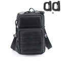 Double zipper 2L space storage bag with layered design, reinforced webbing buckle on the right side, can tighten the bag body