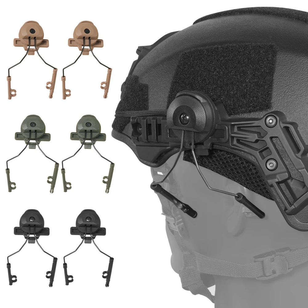 Tactical Over-Ear Headphone Stand Track Adapter Pairs With The Wendy Helmet And Uses The Air Gun Paintball Headphone Bracket