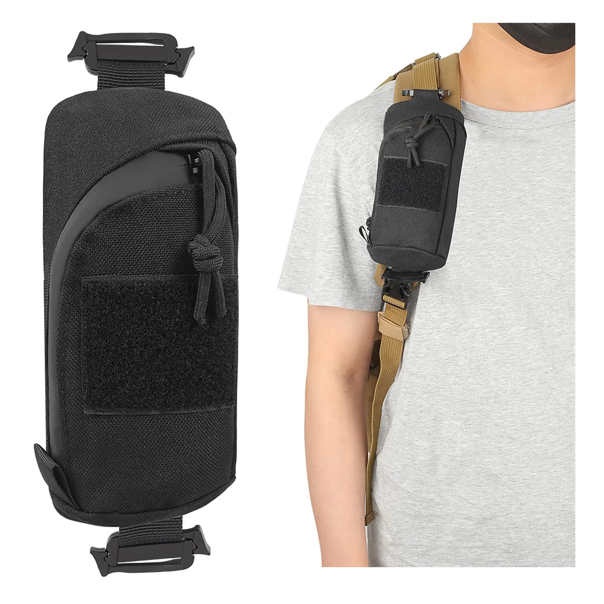 Backpack Shoulder Strap Accessory Pouch, Tactical Molle Bag Multifunctional Military EDC Tool Pockets Small Compact Pouchs