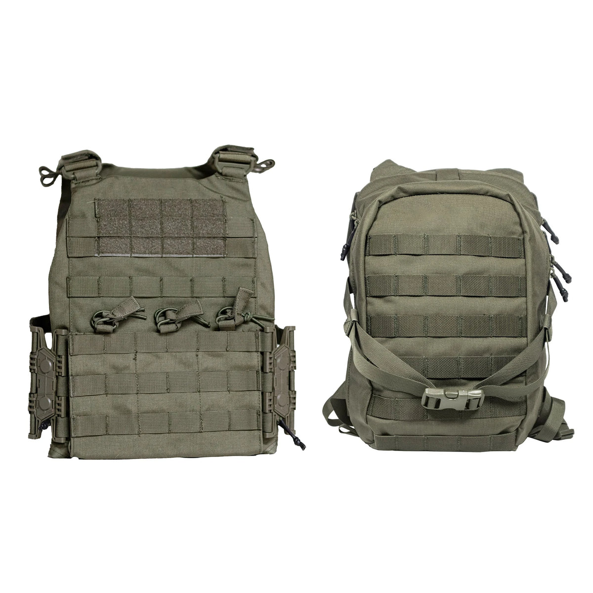 117 Tactical Vest+Backpack Combo, 1000D Nylon, MOLLE, Quick-Release, RG, Outdoor Patrol