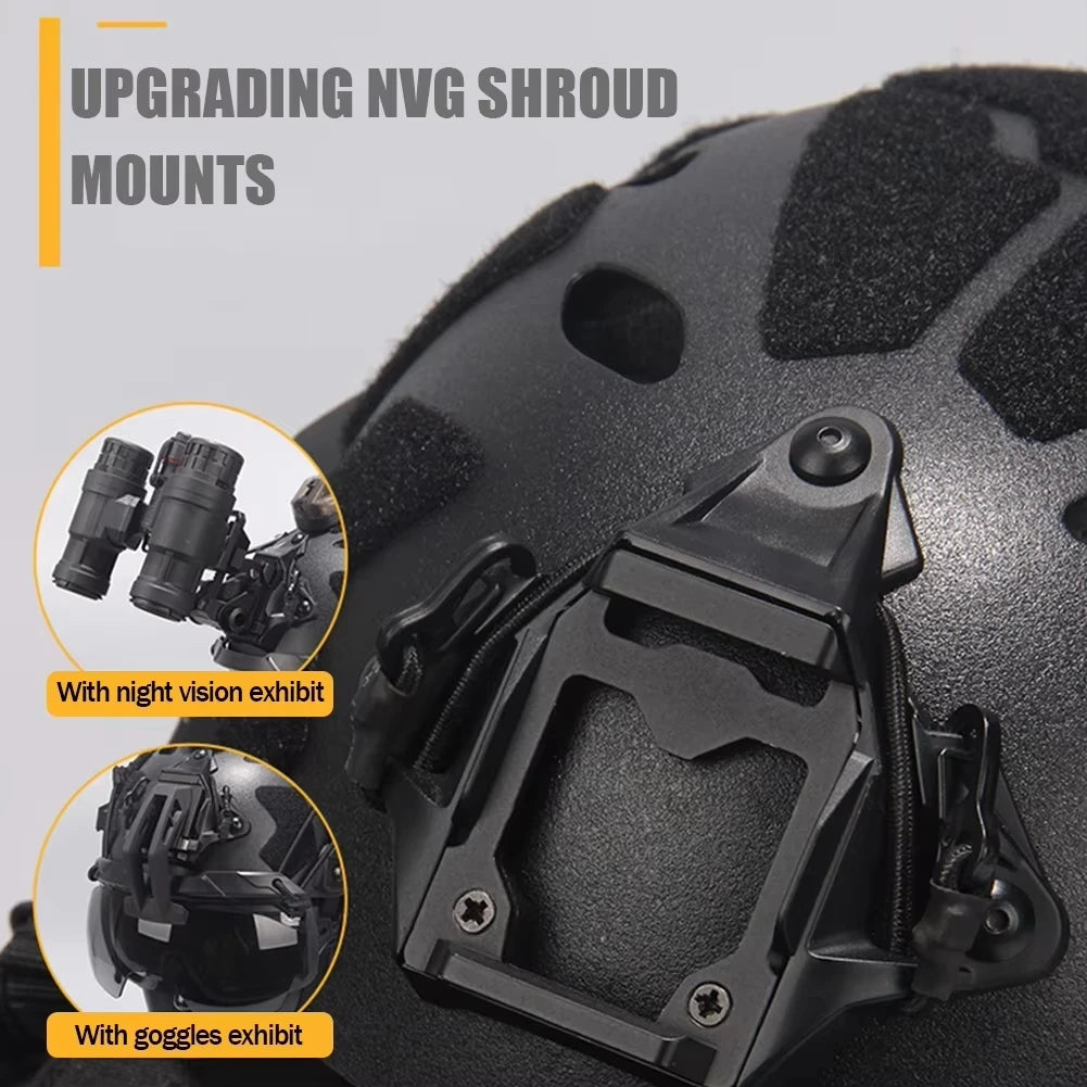 Tactical Fast Helmet Set with Headset Goggles Face Shield NVG Model Signal Light for CS Airsoft Paintball Hunting Shooting Games