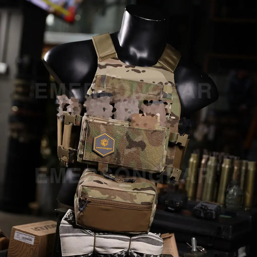 Emersongear For FCS Hunting Vest W/MK Chest Rig Set Multi-Purpose Plate Carrier W/ Pouch Elastic Cummerbund Sack Bag Trekking