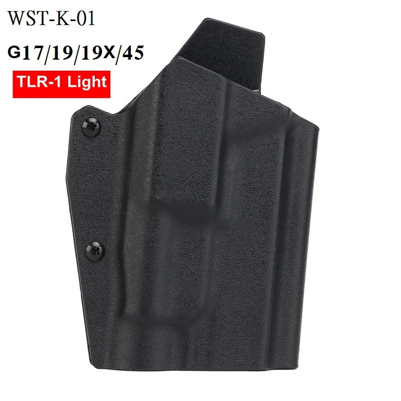 Kydex Gun Holster Right Hand Quick Release Pistol Case Light Bearing X400/X300/TLR Waist Holster for GL 17/19 Beretta M9 1911