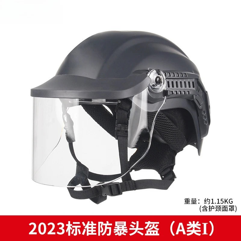Type A Anti-riot Helmet Tactical Helmet Face Shield Helmet Anti-cut Flame Retardant Leather Neck Guard Neck Safety Protection