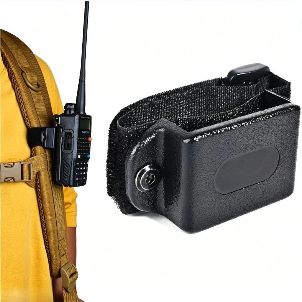 1Pc Walkie Talkie Mount Quick Release Bracket Adjustable Hook Arm Strap Zip Tie For Backpack Strap Outdoor Radio Holder Gear