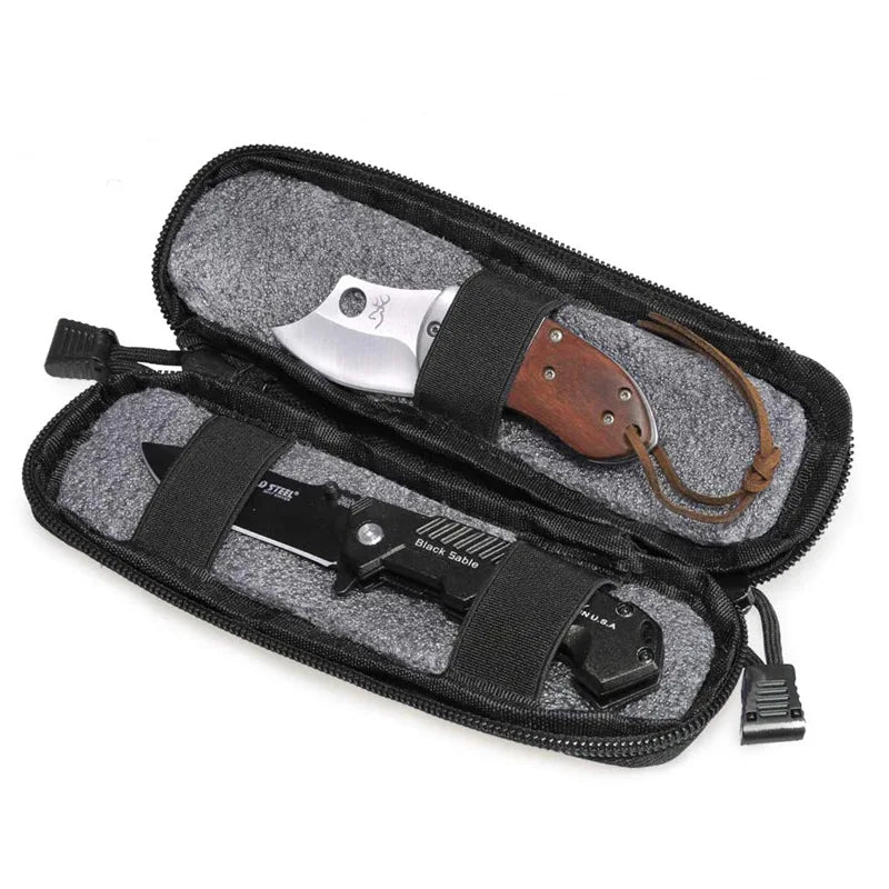 Nylon EDC Knife Sheath Molle System Pouch Folding Knife Holder For Belt Outdoor Daily Carry