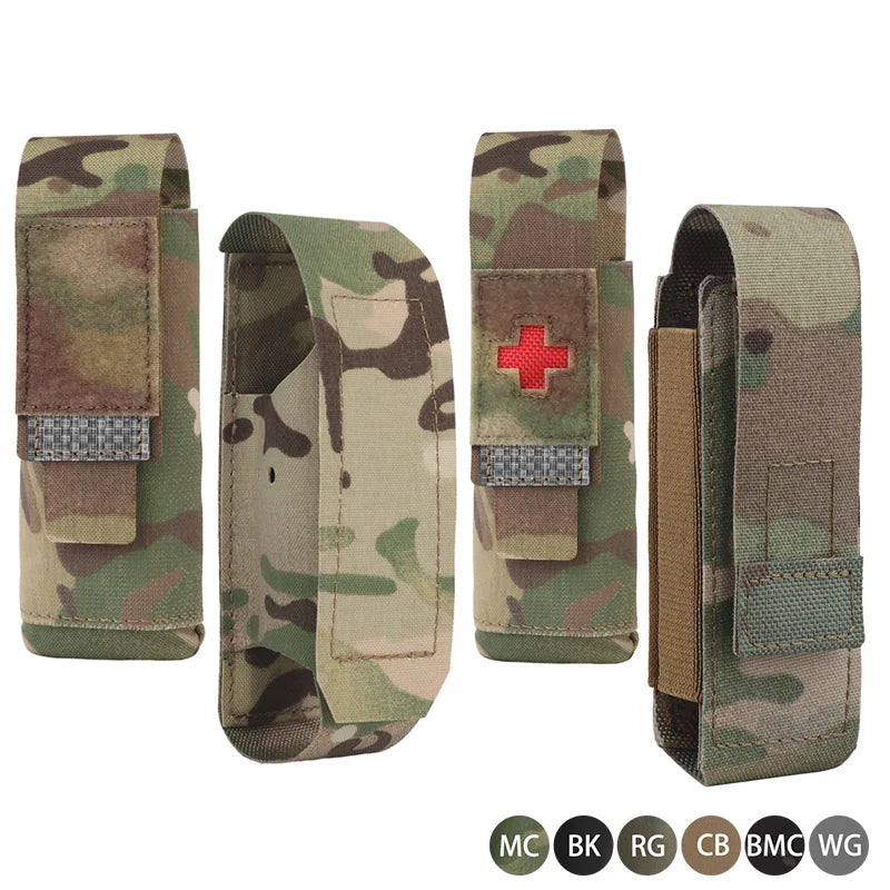 Modular First Aid Organizer Pouch Dual-Compartment Tourniquet & Flashlight Storage for Hunting Field Belt Vest Equipment