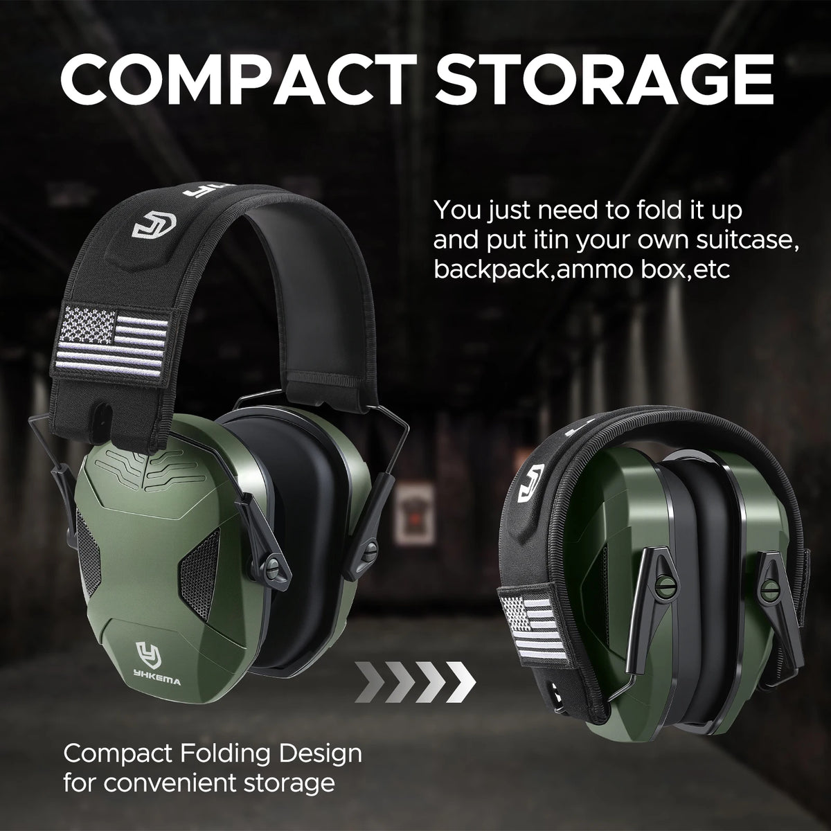 YHKEMA P40 Compact Shooting Earmuffs – Passive Noise Reduction Safety Hearing Protector for Gun Range Hunting