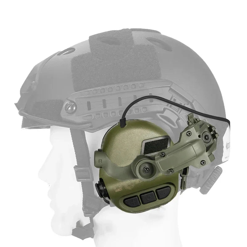 EARMOR M32 SE Shooting Earmuffs Tactical Noise Reduction Headset with Helmet ARC Rail Adapter with Kenwood PTT Adapter New