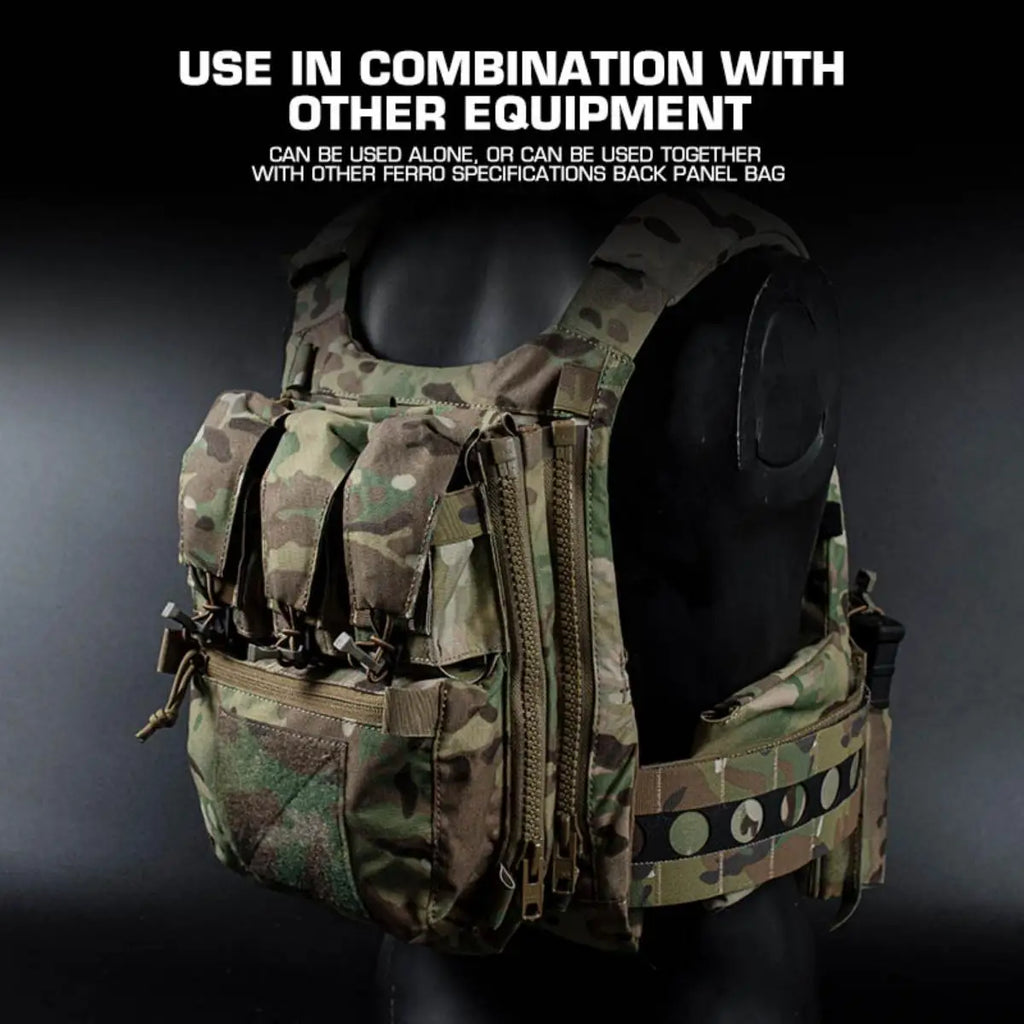 POSEIDON DEFENSE V5 PC Vest Modular Back Panel Bag Sub Pouch Compatible With 3L Water Bladder Pouch Mags