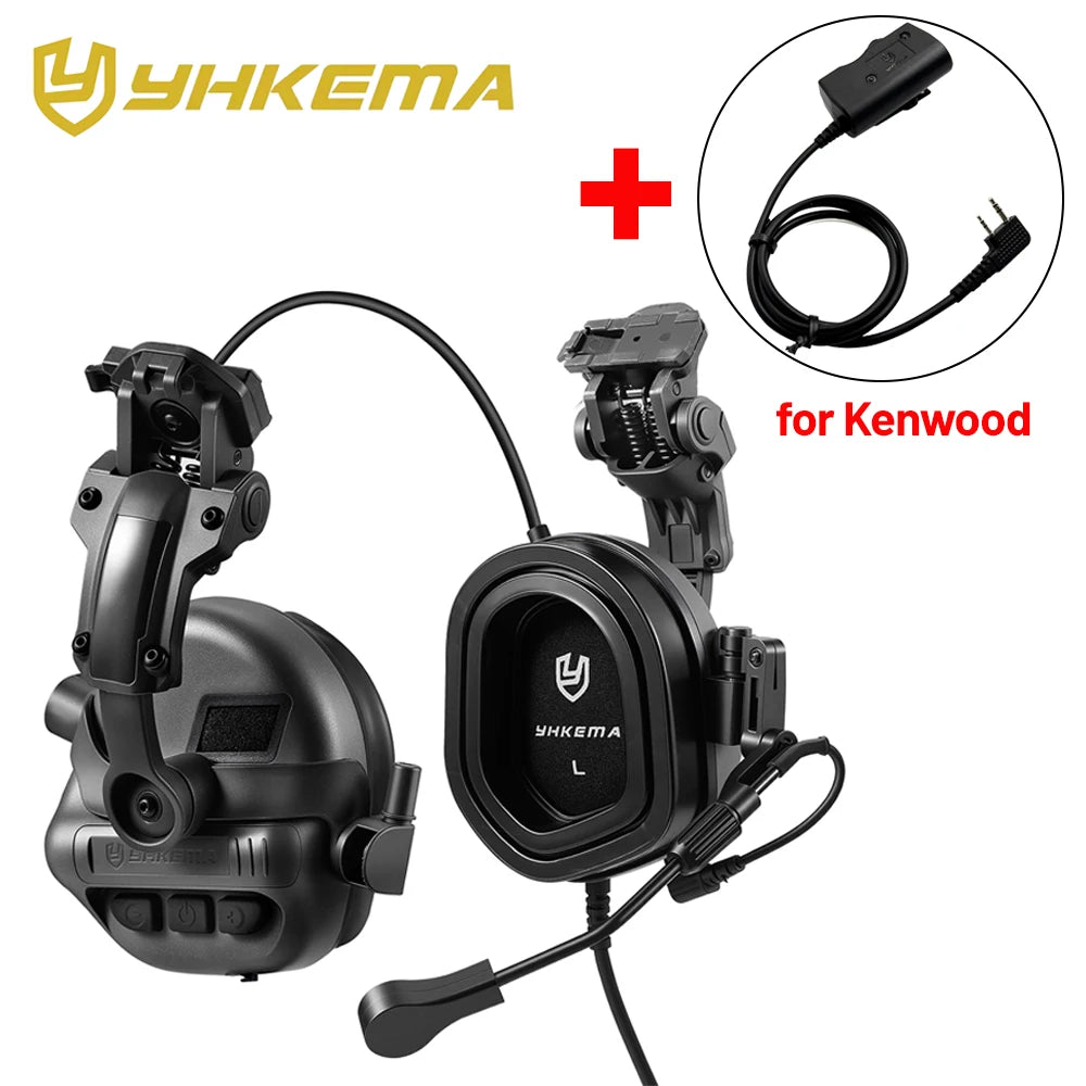 E90 Tactical Headset Active Noise Cancelling Headphones Communication Shooting Earmuff with PTT Adapter for Kenwood