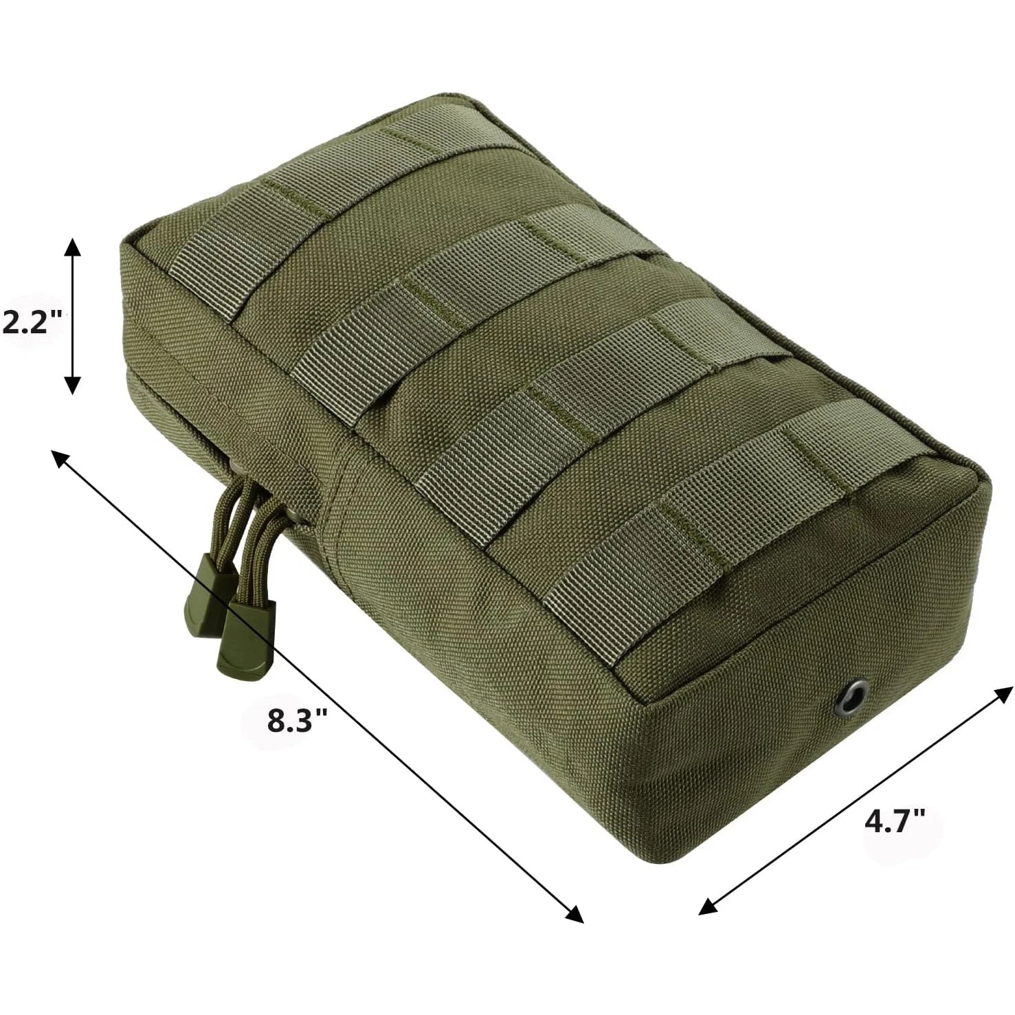 2 Pack Molle Pouches Tactical Compact Water-Resistant EDC Waist Bag Hunting Small Utility Pouch With Grimlock D-ring Buckle