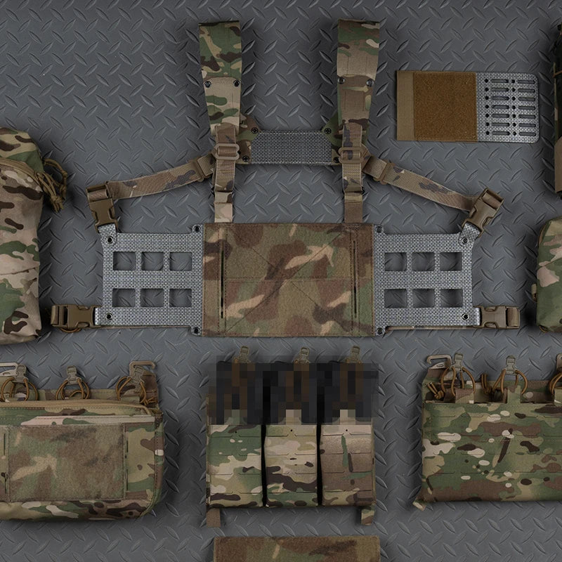 Tactical Ferro Style Extended Chest Rig Wide V2 2nd Gen Lightweight Chesty Rig Outdoor Front Flaps Plate Carrier Hunting Gear