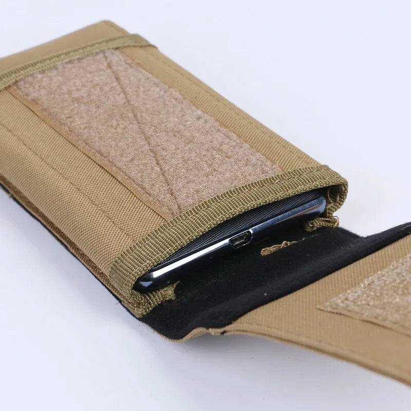 6 Inch Tactical Camo Cell Phone Pouch Molle Universal Running Phone Bag Hunting Outdoor Camping EDC Waist Bag Mobile Phone Bag