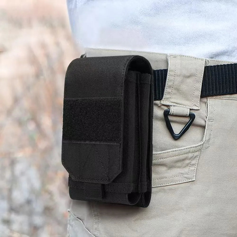 Double Molle Laser Cell Phone Pouch Tactical Belt EDC Pouch Holder Waist Accessories Bag Outdoor Camping Mobile Phone Pack Bag
