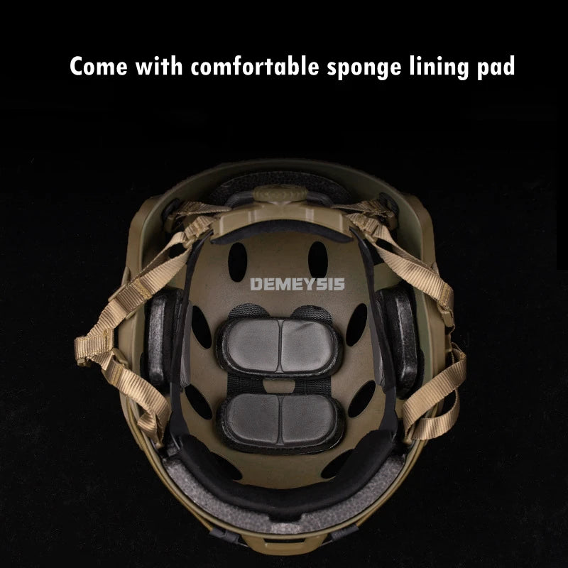 Airsoft FAST Helmets ABS Impact Resistant Paintball Shooting Tactical Half Covered PJ Helmet with Adjustable Suspension System
