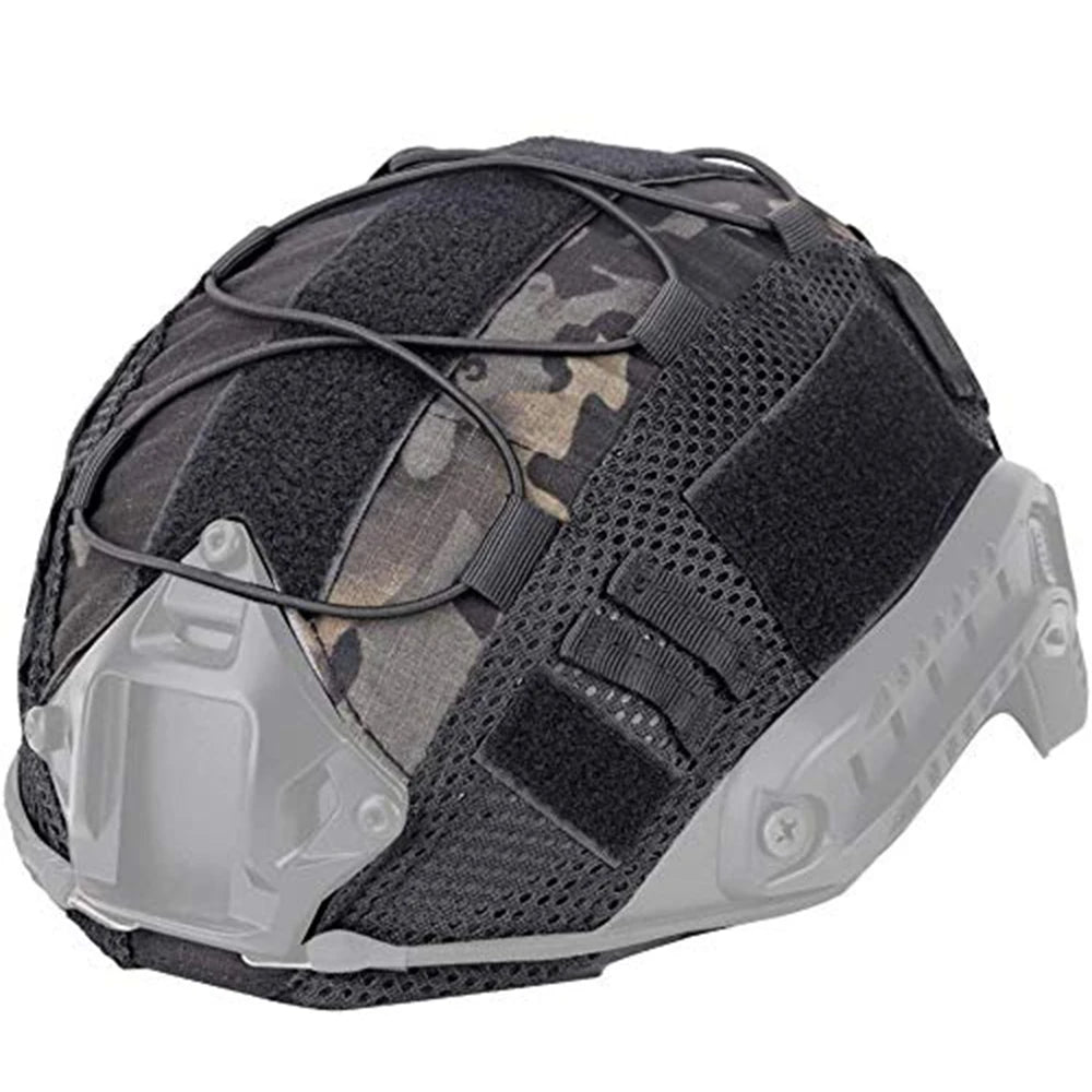 Tactical Helmet Set FAST Airsoft Protective Helmet with Earphones Monocular Night Vision Device Model Signal Light for Cosplay