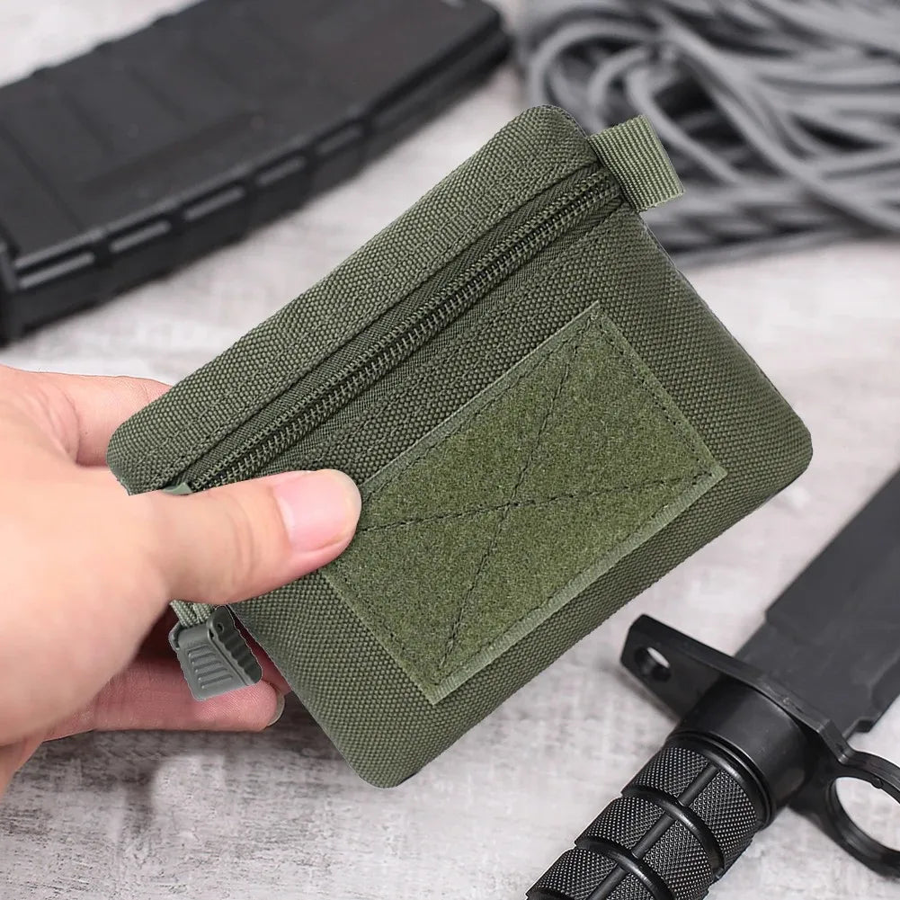 Outdoor Camping EDC Wallet Molle Waterproof Portable Travel Pouch Zipper Waist Pouch for Climbing Hiking Hunting EDC Pouch