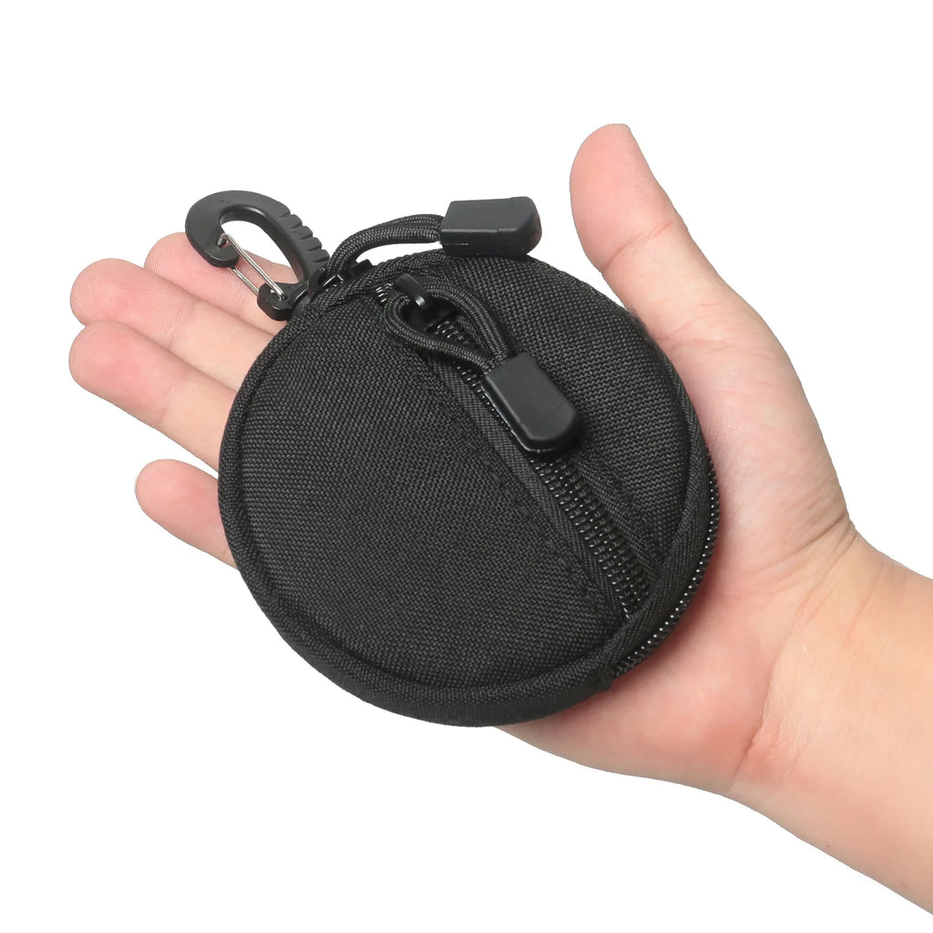 Outdoor Mini EDC Pouch Keychain Zipper Holder Earphone Key Wallet Coin Purses Utility Hiking Hunting Accessories Waist Bag