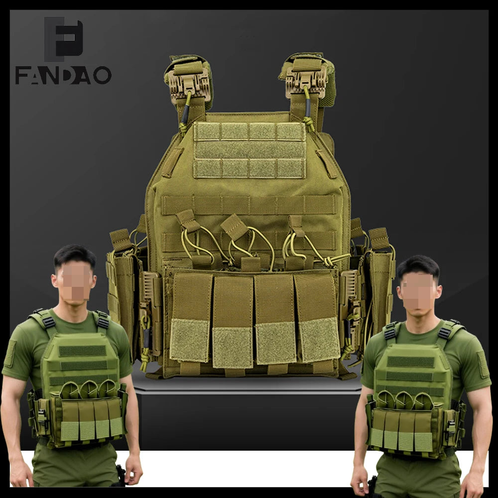 Tactical Airsoft Vest Outdoor Adjustable Breathable Quick Release Vest Adjustable Modular Paintball Vest for CS Hunting Shooting