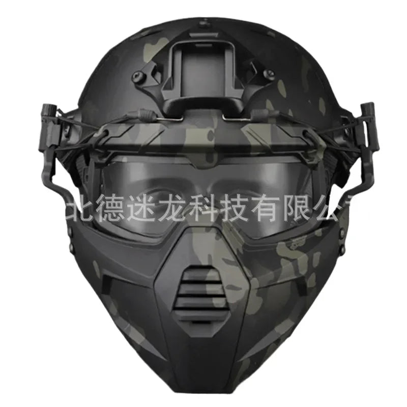 Tactical Helmet with Modular Face Shield and Camo Goggles Compatible with Ops-Core FAST Ballistic Helmet Outdoor Gear