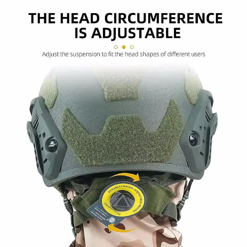 FAST Tactical Helmet FRP Velcro Ballistic Helmet High Cut Wendy Suspension With Double-Lineed Adjustable Knob Ballistic Helmet