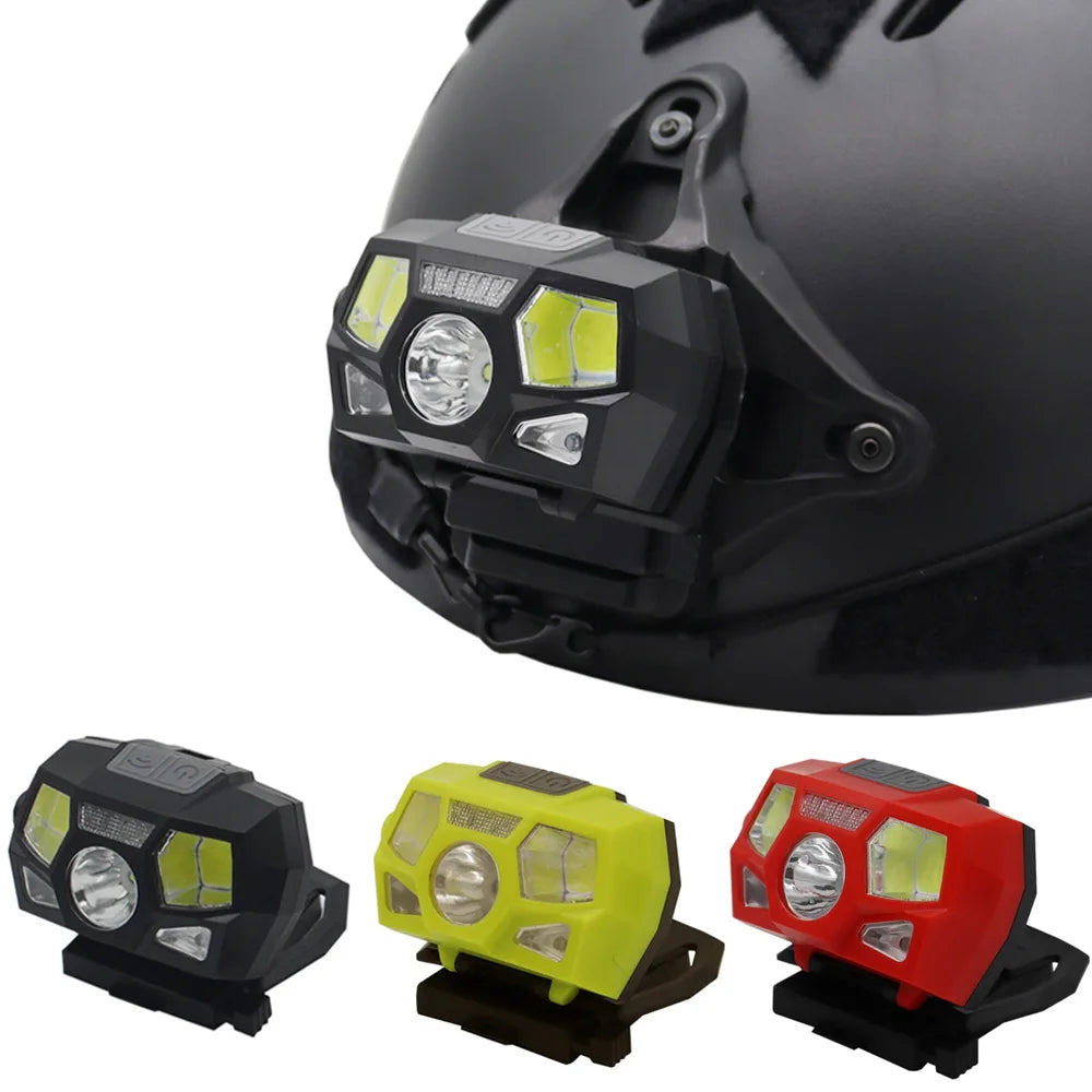 Tactical Helmet Light Signal Lamp Sensor Headlamp USB Charging Waterproof Hunting Fishing Headlight For FAST MICH NVG Helmet