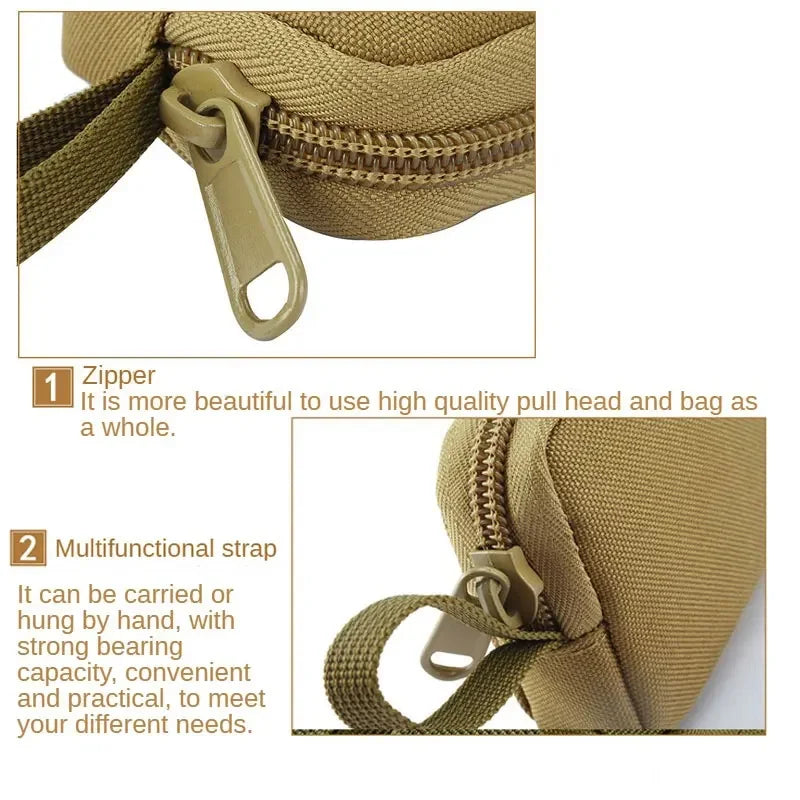 Tactical Mini Wallet Card Bag Small Pocket Key Pouch Money Bag Men Waterproof Portable EDC Pouch Hunting Outdoor Waist Bag Nylon