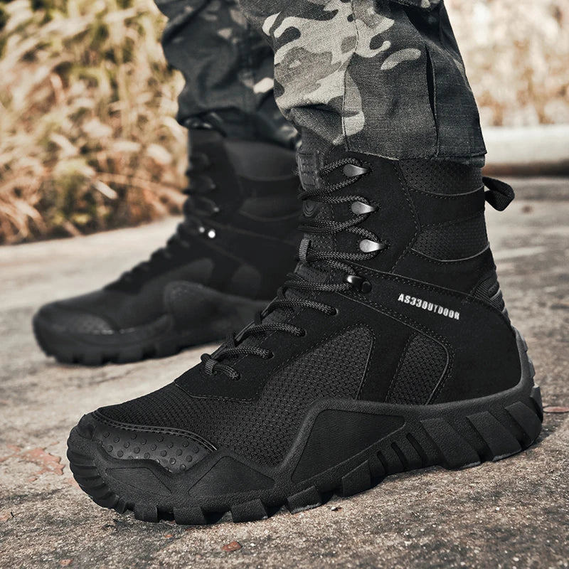 Men Tactical Boots Casual Plus Military Waterproof Lace Up Climbing Shoes Brand Size Safety Army Boot Ankle Outdoor Hiking Shoes