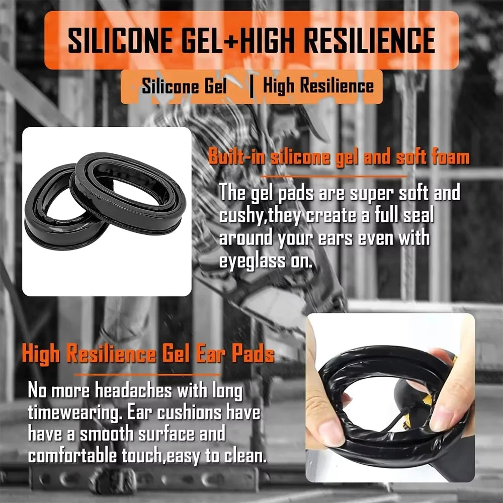 Replacement Gel Ear Pads Headsets Silicone Pad Compatible for 3M PELTOR Earmuffs Personal Protective Equipment