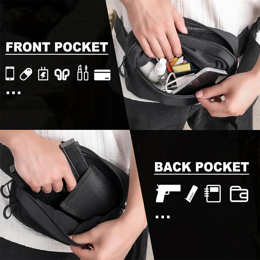 Concealed Carry Gun Bag Pistol Handgun Waist Holder Pouch Tactical EDC Fanny Pack with Gun Holster Universal Shoulder Gun Bag