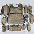 Tactical Quick-Release Vest Set Airsoft Adjustable Flame-Retardant Compact Vest with Magazine Pack Walkie-Talkie Bag for Hunting