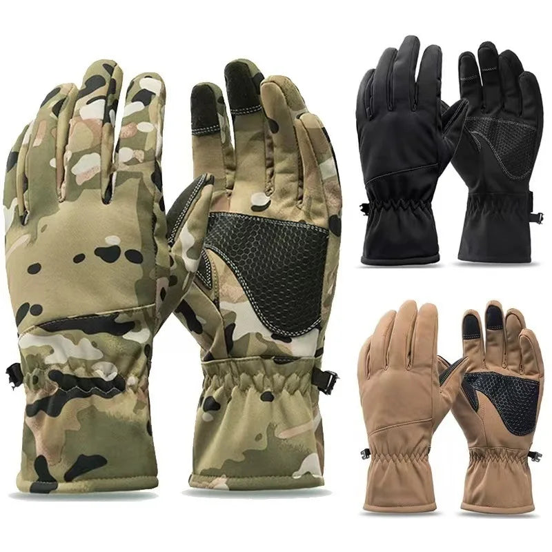 WRELS Men Women Winter Outdoors Camouflage Handwear  Warm Waterproof Gloves Touch Screen Skiing Fishing Cycling Sport Gloves