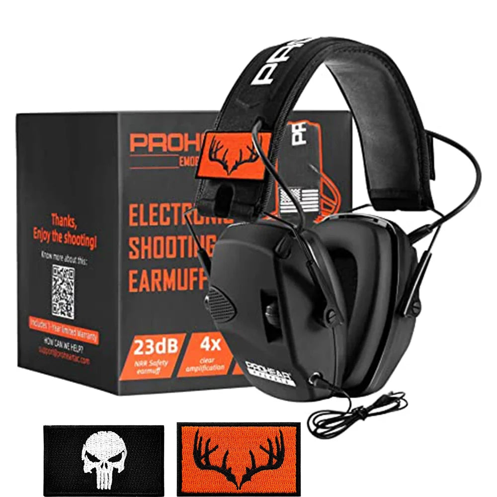 ZOHAN Electronic Shooting Earmuffs Active Noise Cancelling Ear Protectors Hearing Protection Gear NRR 23dB for Range Hunting