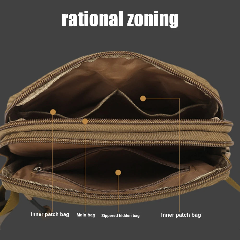 Tactical Molle Admin Pouch Utility EDC Organizer Bag Horizontal Modular Pouch Hunting Fanny Pack Adjustable Crossbody Sling Bag