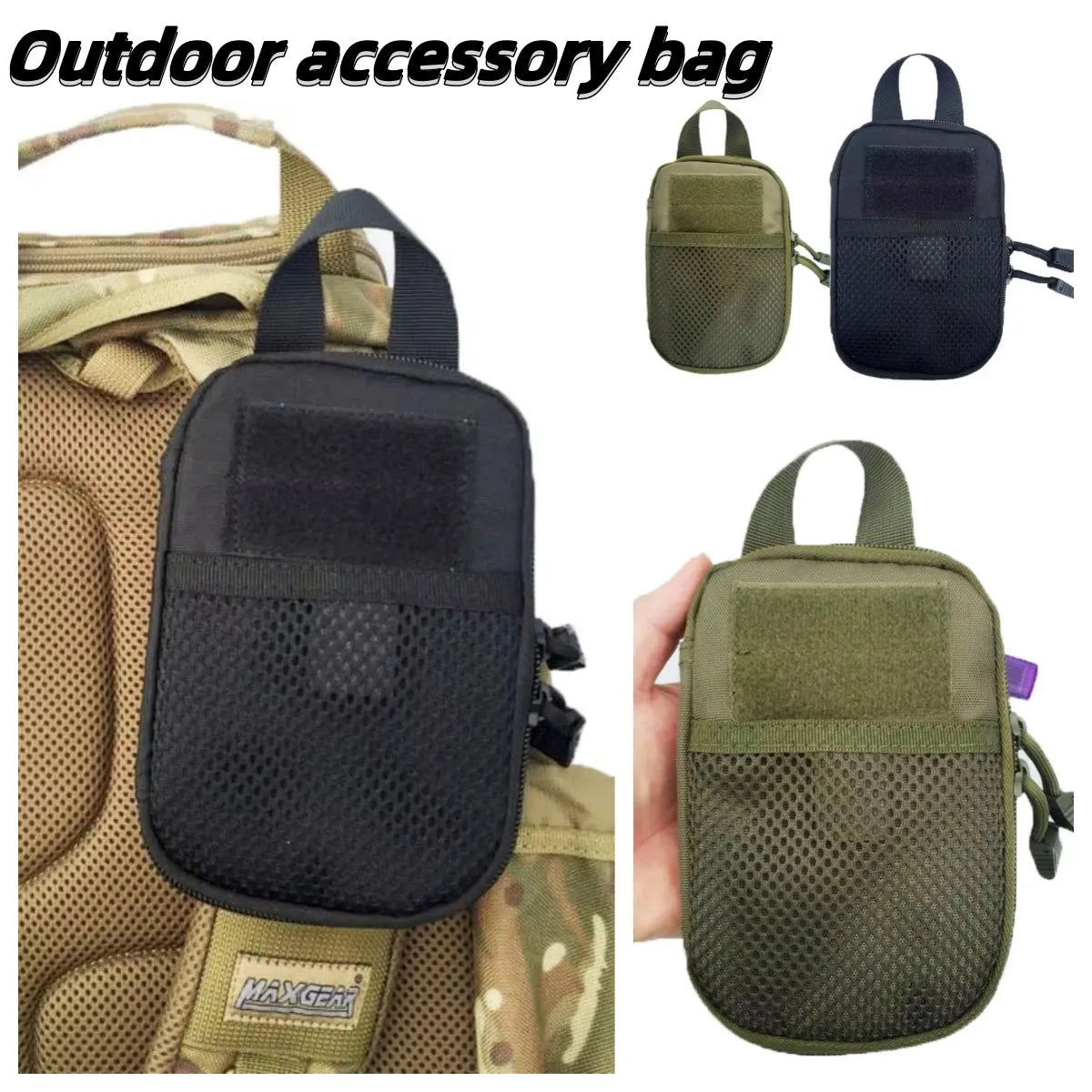 Outdoor Tactical First Aid Kit Small EMT Medical Bag MOLLE Accessory Hunting Camping Hiking CS Phone Bag (18X14X2CM)