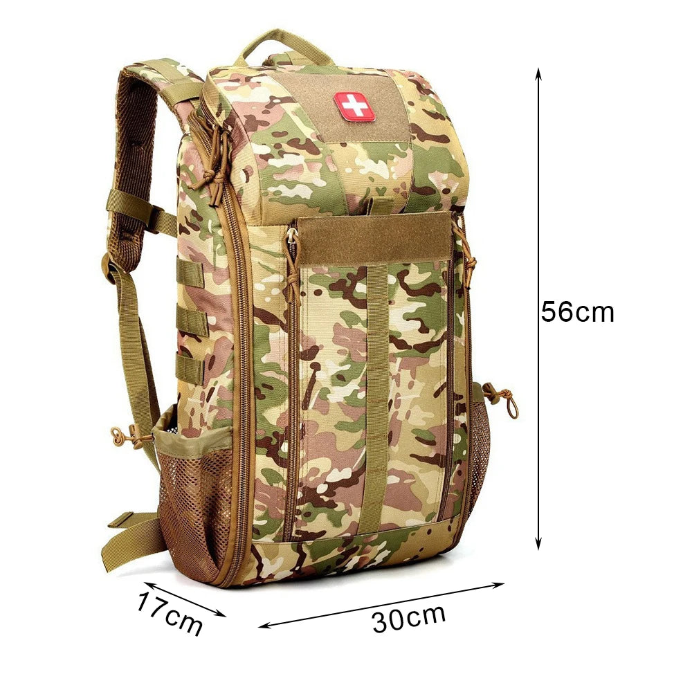 55L Tactical Medical Backpack Knapsack Outdoor Rucksack Camping Survival First Aid Backpack for Camping Hunting Sport